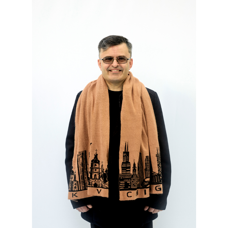 Knitted Scarf Brown-Black Chicago-Kyiv